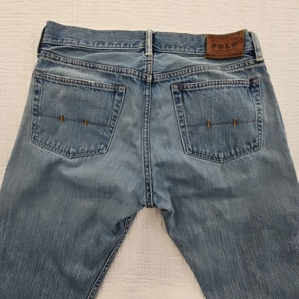 Polo Ralph Lauren Jeans Men 33x32 Med Wash 867‎ Classic Fit Straight Distressed